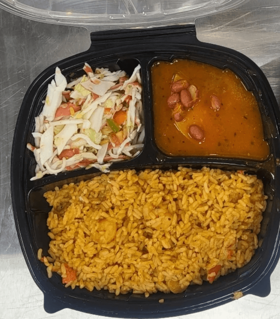 Rice with Shrimp, Pink Beans & King Crab Salad