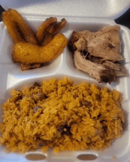 Rice with Pigeon Peas, Pork & Sweet Plantains