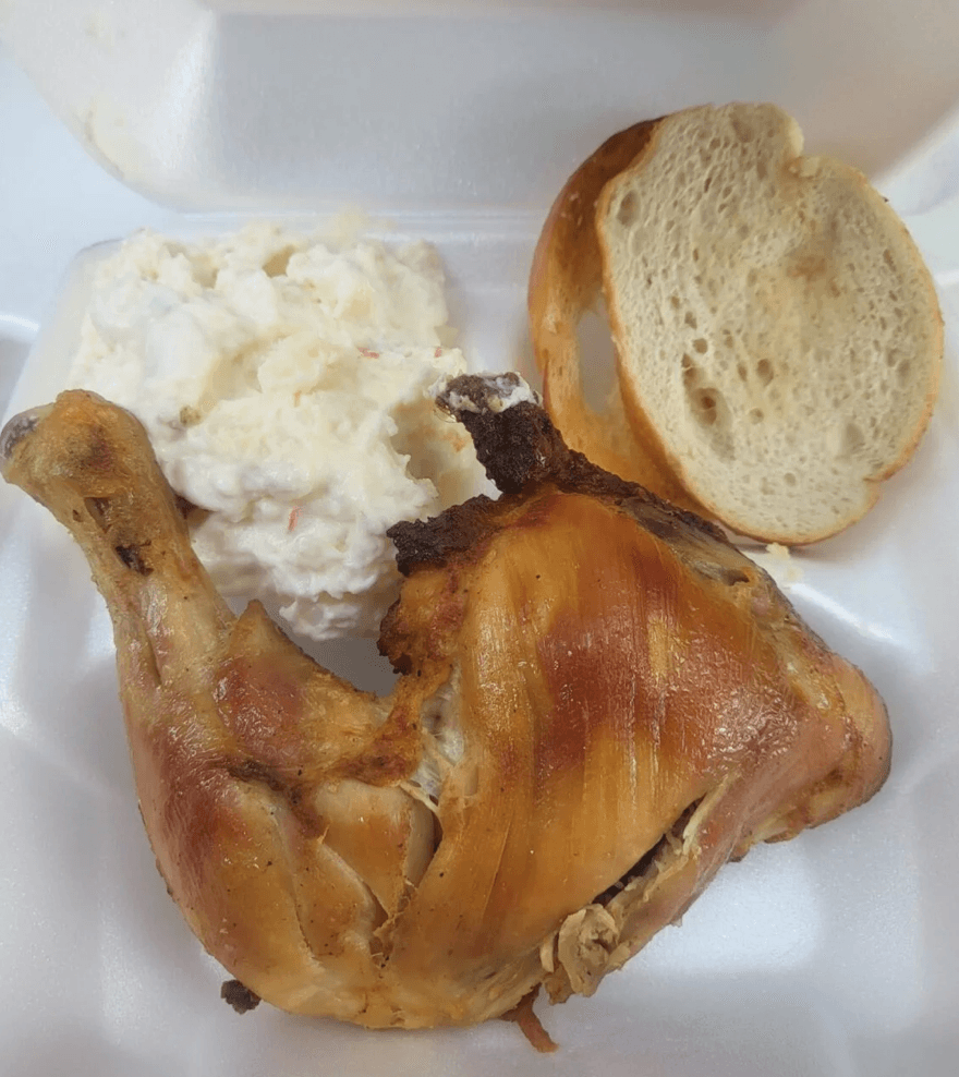 Roasted Chicken, Garlic Bread & Potato Salad