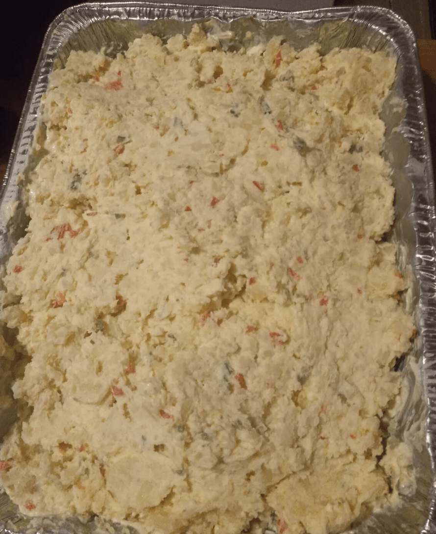 Mashed Potatoes with Mayo, Green & Red Peppers